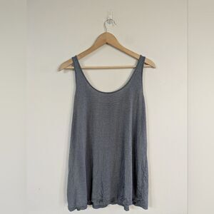 Tommy John Charcoal Grey Pinstripe Scoop Neck Tank Top XL
